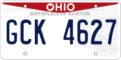 OH license plate GCK4627