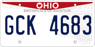OH license plate GCK4683