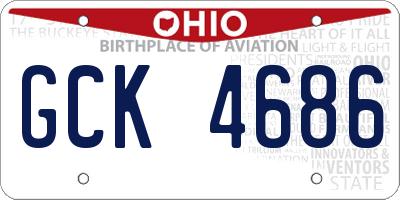 OH license plate GCK4686