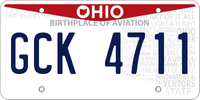 OH license plate GCK4711