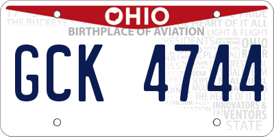 OH license plate GCK4744