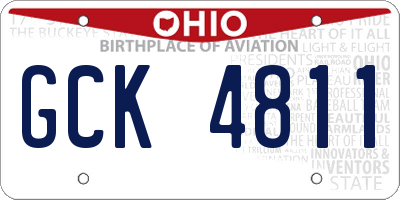 OH license plate GCK4811