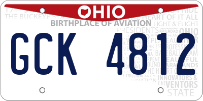 OH license plate GCK4812