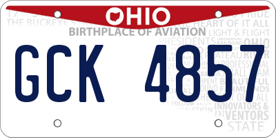 OH license plate GCK4857