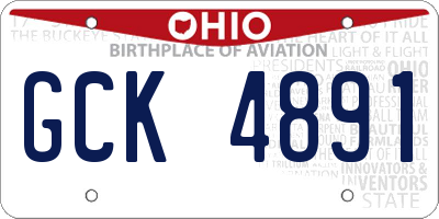 OH license plate GCK4891