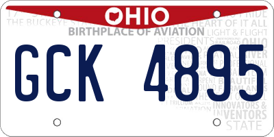 OH license plate GCK4895