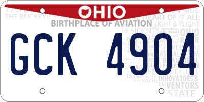 OH license plate GCK4904