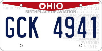 OH license plate GCK4941