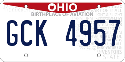 OH license plate GCK4957