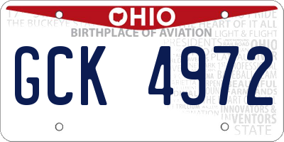 OH license plate GCK4972