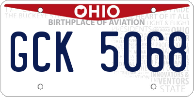 OH license plate GCK5068