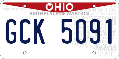 OH license plate GCK5091