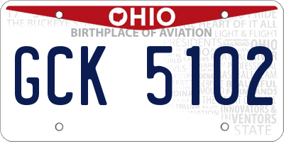 OH license plate GCK5102