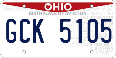 OH license plate GCK5105