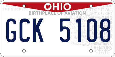 OH license plate GCK5108