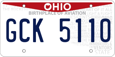 OH license plate GCK5110