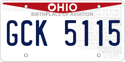 OH license plate GCK5115