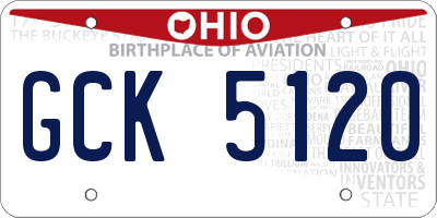 OH license plate GCK5120