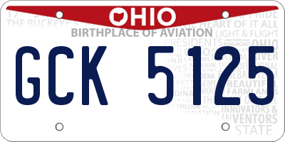 OH license plate GCK5125