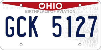 OH license plate GCK5127