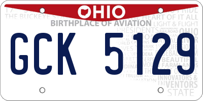 OH license plate GCK5129