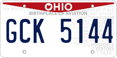 OH license plate GCK5144