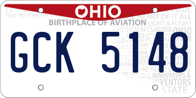 OH license plate GCK5148