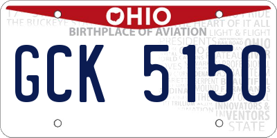OH license plate GCK5150