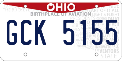 OH license plate GCK5155