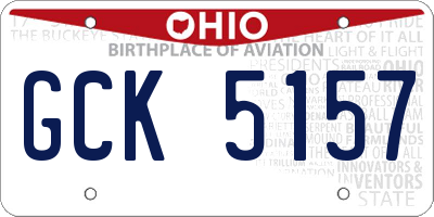 OH license plate GCK5157