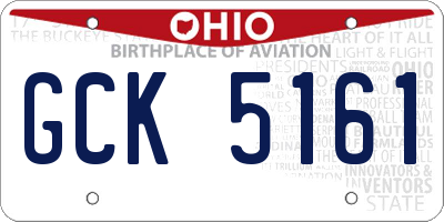 OH license plate GCK5161