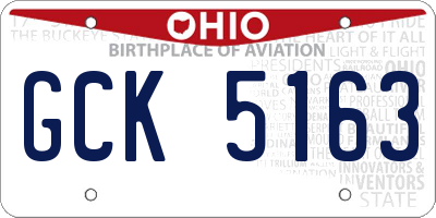 OH license plate GCK5163