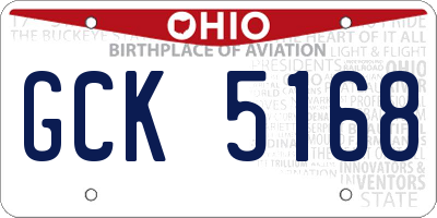 OH license plate GCK5168