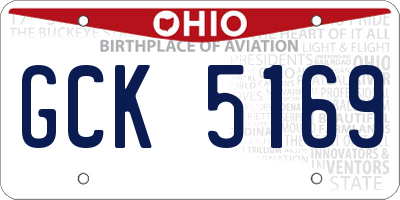 OH license plate GCK5169