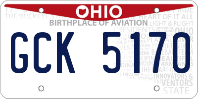 OH license plate GCK5170