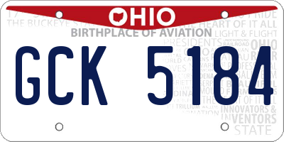 OH license plate GCK5184