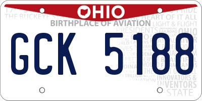 OH license plate GCK5188