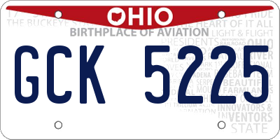 OH license plate GCK5225