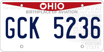 OH license plate GCK5236