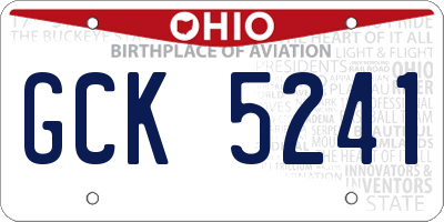 OH license plate GCK5241