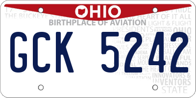 OH license plate GCK5242