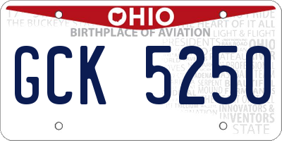 OH license plate GCK5250
