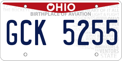 OH license plate GCK5255
