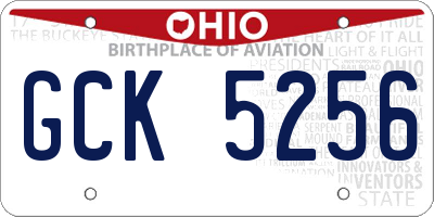 OH license plate GCK5256