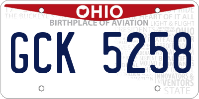 OH license plate GCK5258