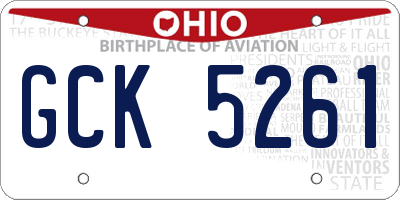 OH license plate GCK5261
