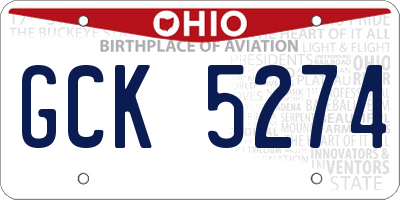 OH license plate GCK5274