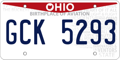 OH license plate GCK5293