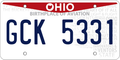 OH license plate GCK5331