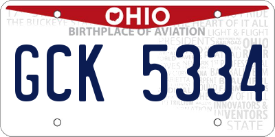 OH license plate GCK5334